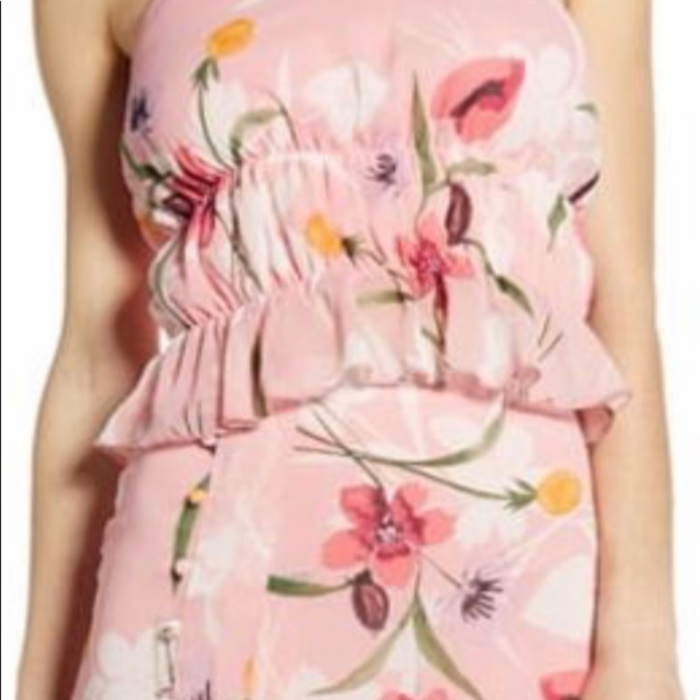 LEITH Floral Ruffle Crop Tank Top Medium - Picture 5 of 5